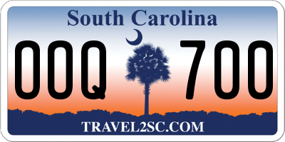 SC license plate OOQ700