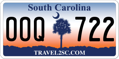 SC license plate OOQ722
