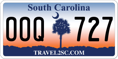 SC license plate OOQ727
