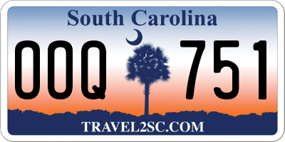 SC license plate OOQ751