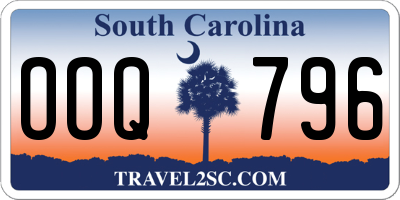 SC license plate OOQ796