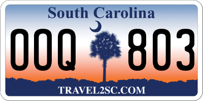 SC license plate OOQ803