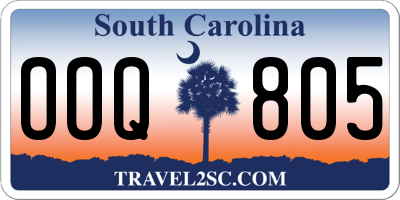 SC license plate OOQ805