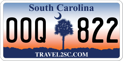 SC license plate OOQ822