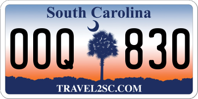 SC license plate OOQ830