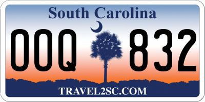SC license plate OOQ832
