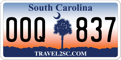 SC license plate OOQ837