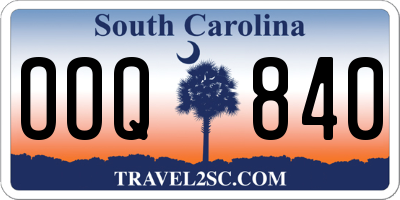 SC license plate OOQ840