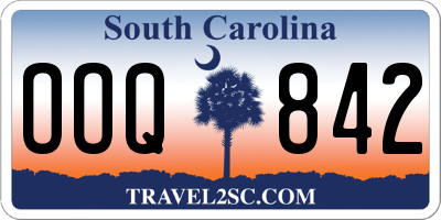 SC license plate OOQ842