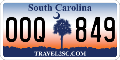 SC license plate OOQ849