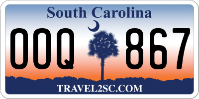SC license plate OOQ867