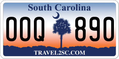 SC license plate OOQ890