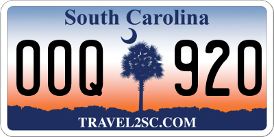 SC license plate OOQ920