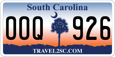 SC license plate OOQ926
