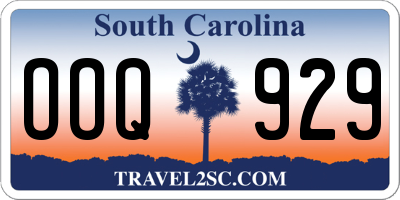 SC license plate OOQ929