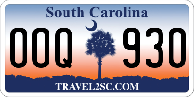 SC license plate OOQ930