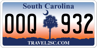 SC license plate OOQ932