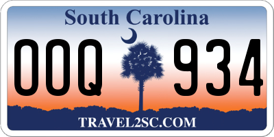 SC license plate OOQ934