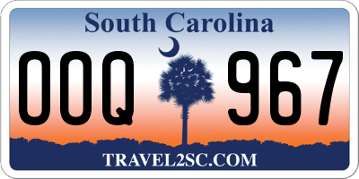 SC license plate OOQ967