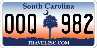 SC license plate OOQ982