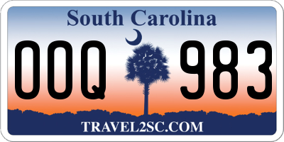 SC license plate OOQ983