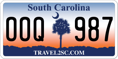 SC license plate OOQ987