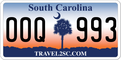 SC license plate OOQ993