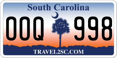 SC license plate OOQ998
