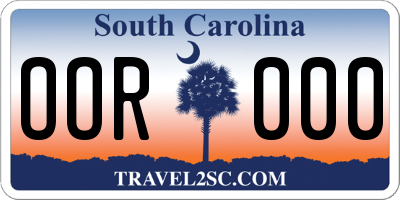 SC license plate OOR000