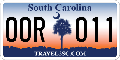 SC license plate OOR011