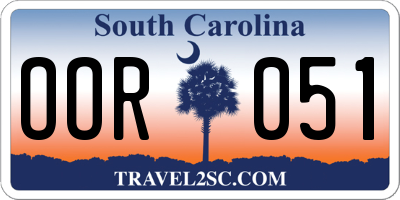 SC license plate OOR051