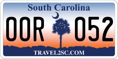 SC license plate OOR052