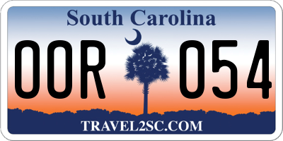 SC license plate OOR054