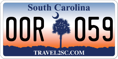 SC license plate OOR059