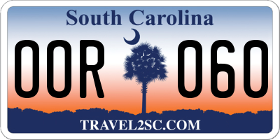 SC license plate OOR060