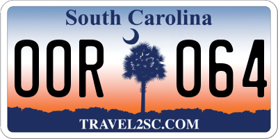 SC license plate OOR064