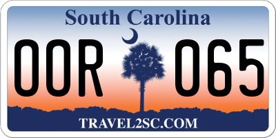 SC license plate OOR065