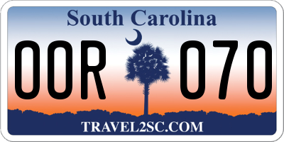 SC license plate OOR070