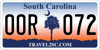 SC license plate OOR072