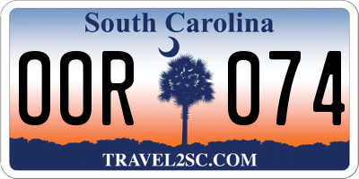 SC license plate OOR074