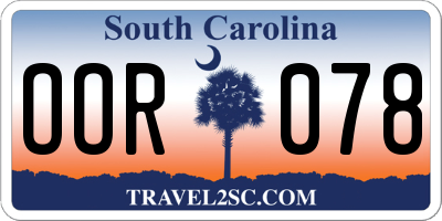 SC license plate OOR078