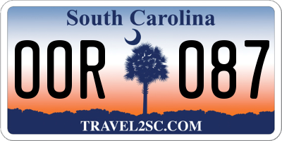SC license plate OOR087