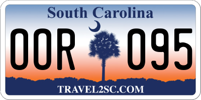 SC license plate OOR095