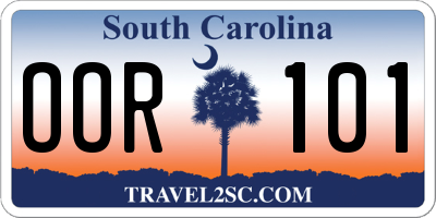 SC license plate OOR101