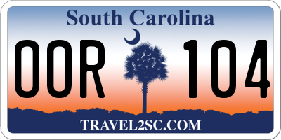 SC license plate OOR104