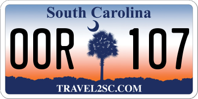 SC license plate OOR107