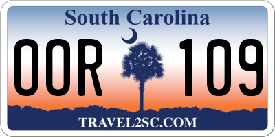 SC license plate OOR109
