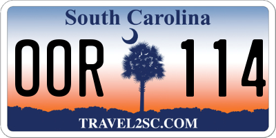 SC license plate OOR114