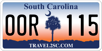 SC license plate OOR115