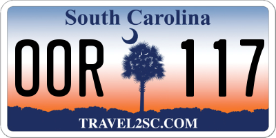 SC license plate OOR117